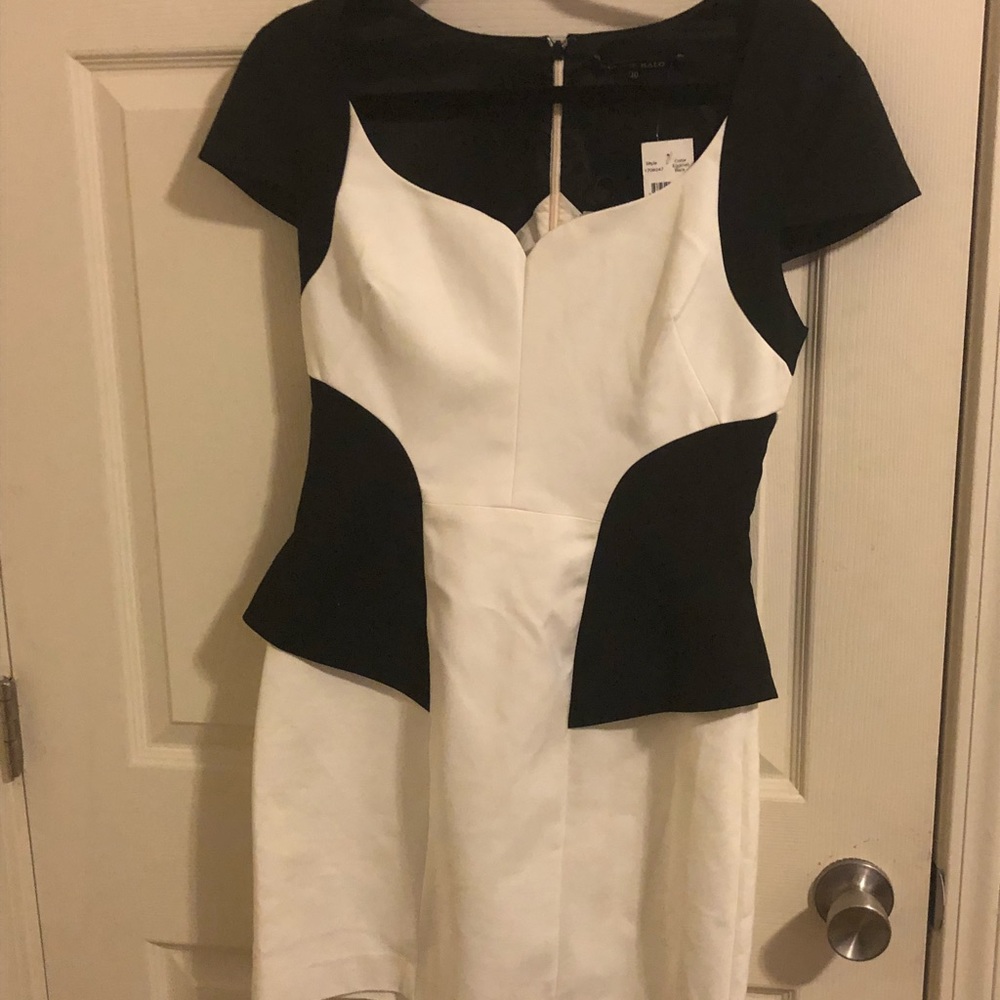 Black halo peplum dress